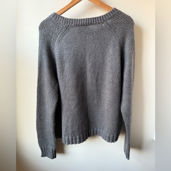 WOODEN SHIPS Cabins & Coffee Sweater Mohair Wool Blend Cozy Oversized Baggy M L - Picture 2 of 4